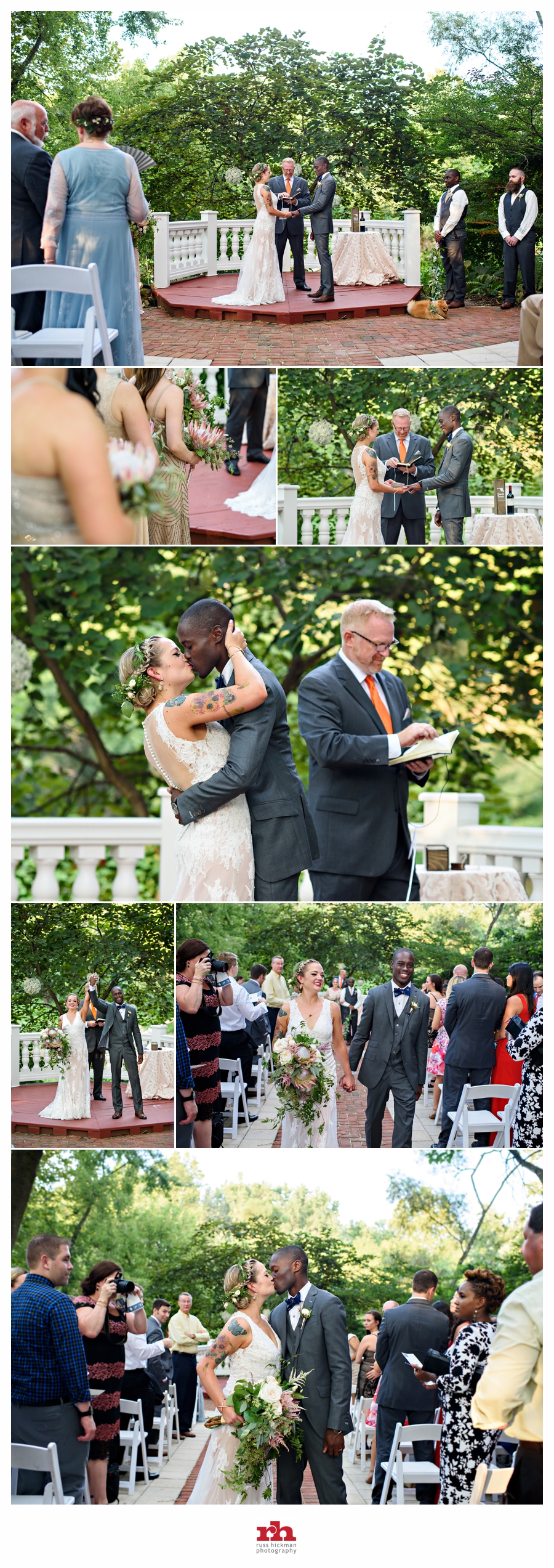 An outside ceremony on the grounds of the elkridge furnace inn in Elkridge, MD.